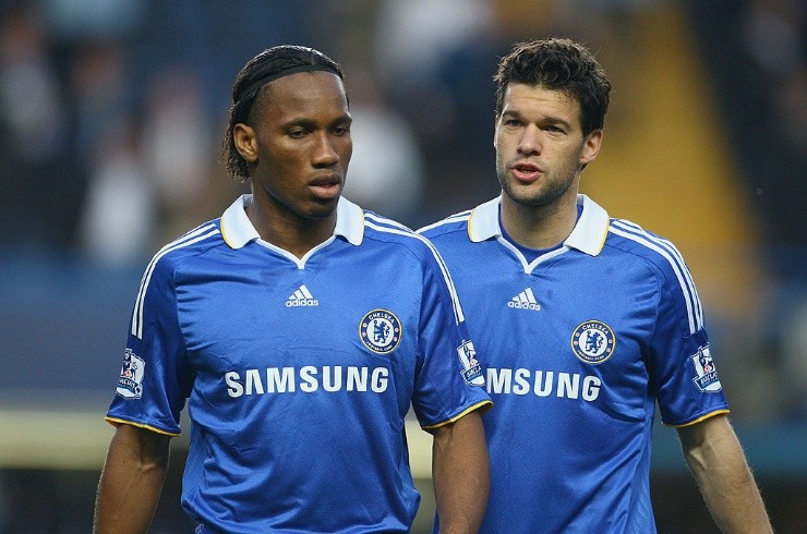 Didier Drogba y Michael Ballack (Getty Images).