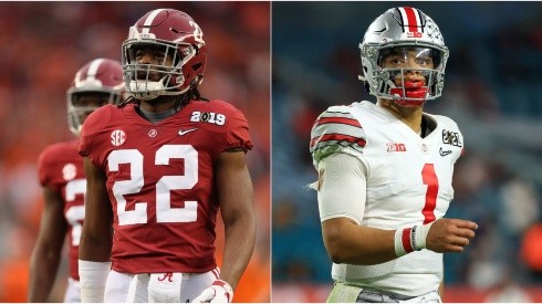 Najee Harris (left) of the Alabama Crimson Tide and Justin Fields (right) of the Ohio State. (Getty)