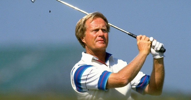 Jack Nicklaus of the USA in action during the 1990 British Open. (Getty)