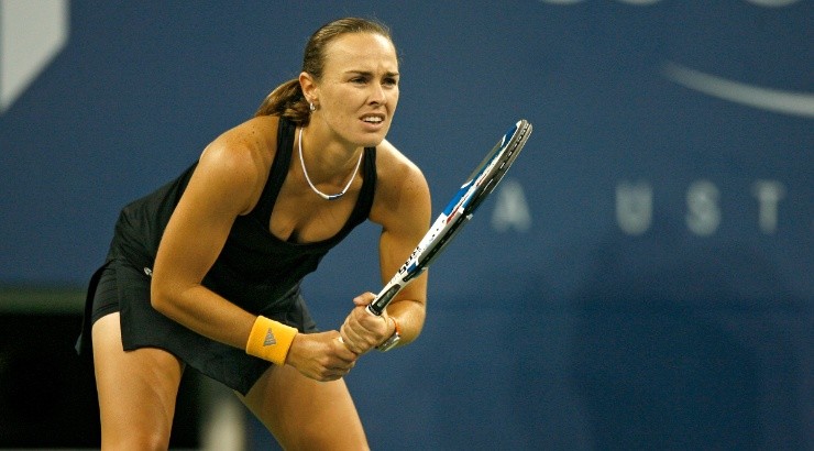 Martina Hingis during a match at the 2006 US Open. (Getty)