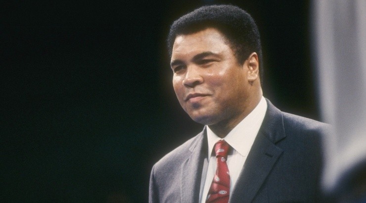 Muhammad Ali looks on during a bout in 1991. (Getty)