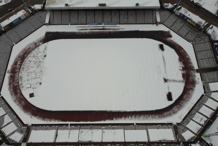 Estadio Olímpico Benito Juárez nieve