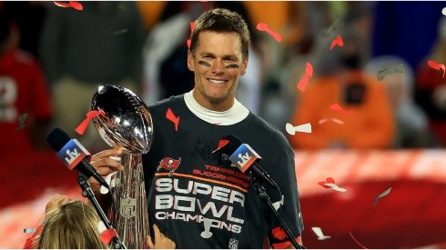 Tom Brady after winning his 7th Super Bowl. (Getty)