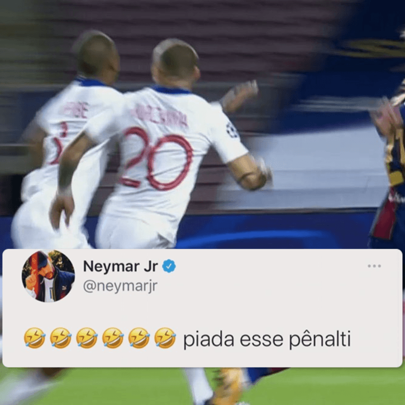 El tuit que borró Neymar sobre el penal del Barcelona contra PSG