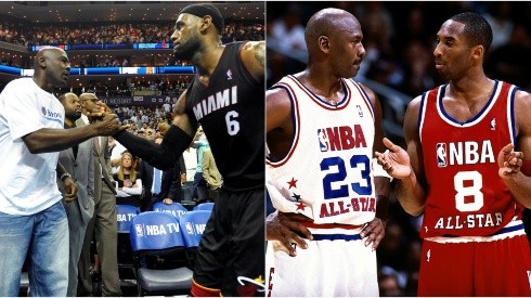 Michael Jordan con LeBron James y Kobe Bryant
