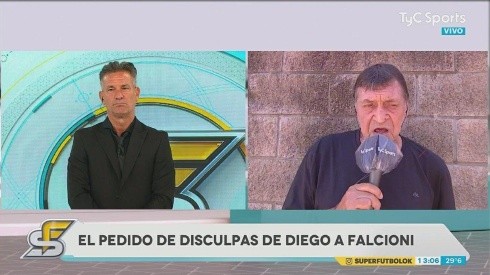 El pedido de disculpas de Diego Díaz a Falcioni al aire en TyC Sports