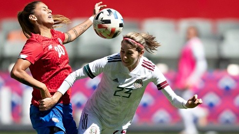Alicia Cervantes vio acción en la segunda parte del triunfo 3-1 sobre Costa Rica en el Estadio Azteca