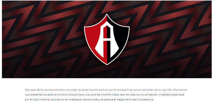 Comunicado oficial de Atlas