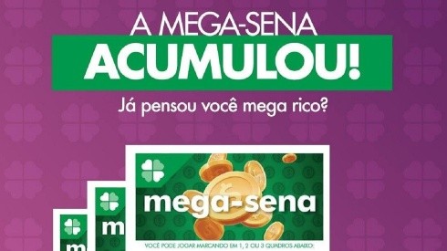 Prêmio da Mega Sena acumulou mais uma vez