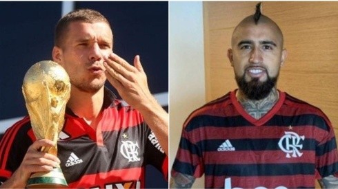 Podolski e Vidal se dizem torcedores do Flamengo