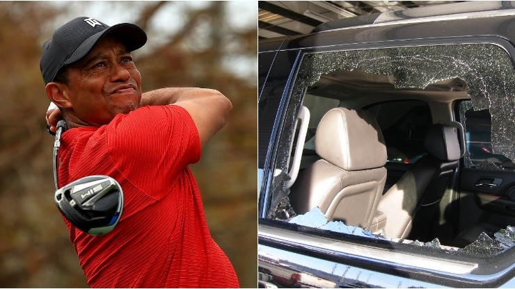 Imágenes de un accidente que sufrió Tiger Woods en 2009