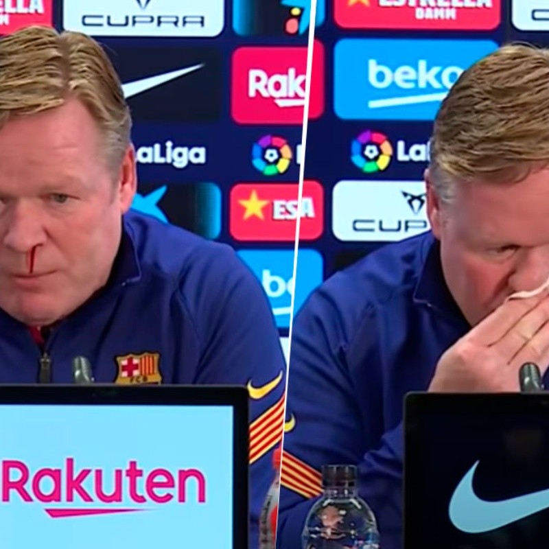 Koeman y la rueda de prensa más incómoda: no paraba de sangrarle la nariz