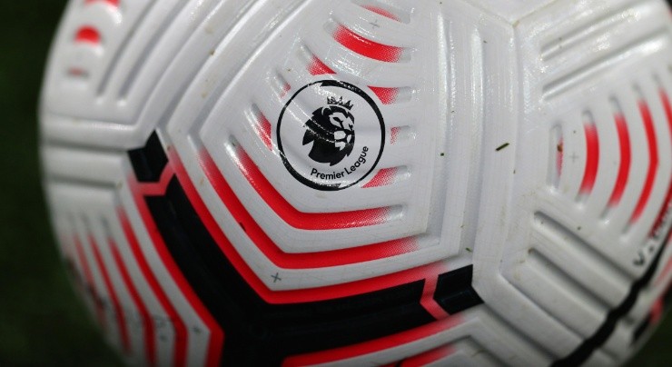 The Premier League Logo on the Premier League 2020-21 Nike Flight ball. (Getty)