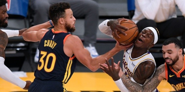 NBA Stephen Curry codazo a Dennis Schroder en Los Angeles Lakers vs Golden State Warriors [Video]