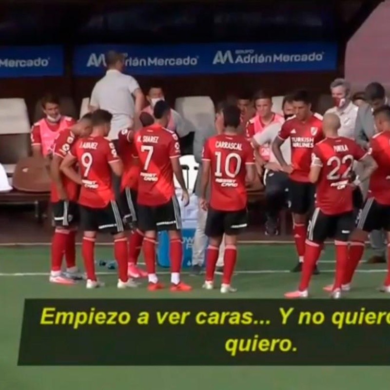 Video: el pedido de Gallardo a los jugadores de River en pleno partido