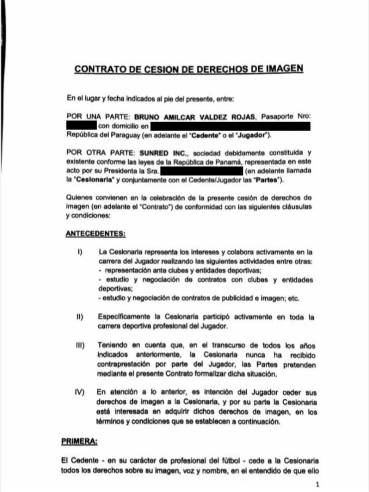 Contrato SUNRED y BRUNO VALDEZ