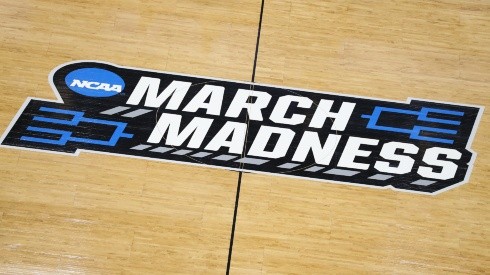 A general view of a 'March Madness' logo is seen at the 2019 NCAA Basketball Tournament. (Getty)