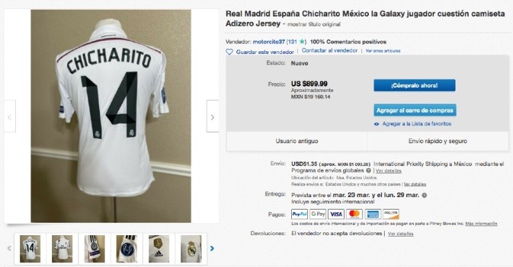 Playera de Chicharito Hernández en Real Madrid