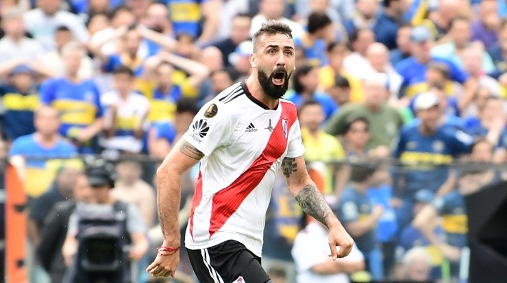 Pratto scored an important goal in the first leg of the Libertadores 2018 final (Getty).