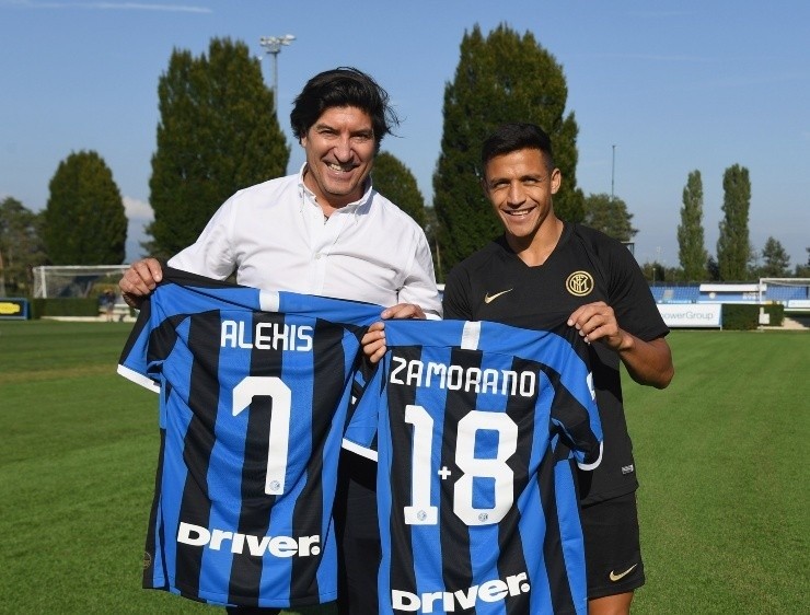Iván Zamorano y Alexis Sánchez en Inter