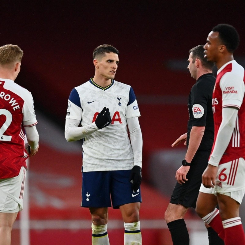 Lamela metió un golazo, Arsenal lo dio vuelta y Erik terminó expulsado