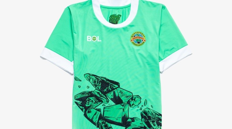 Montserrat&#039;s primary jersey by BOL, with an Emerald and the green color (BOL).