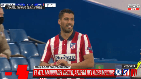 Video: Simeone lo sacó con el Atlético perdiendo y Suárez salió 'riéndose'