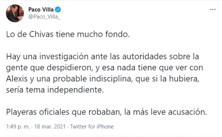 Paco Villa sobre escándalo en Chivas