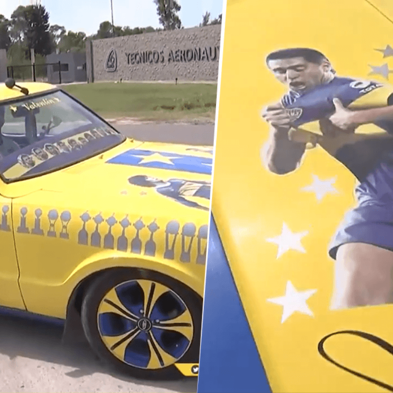 Nada más 'Esto es Boca': un hincha cayó al entrenamiento con un auto 100% xeneize