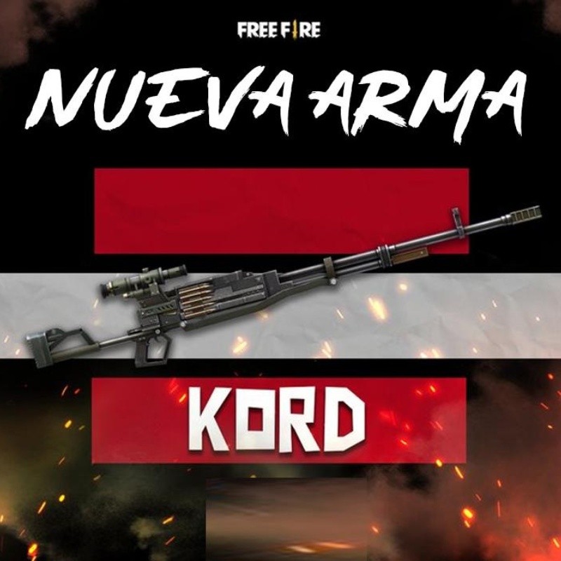 Nueva arma confirmada para Free Fire ¡La KORD llegará en la actualización de abril!