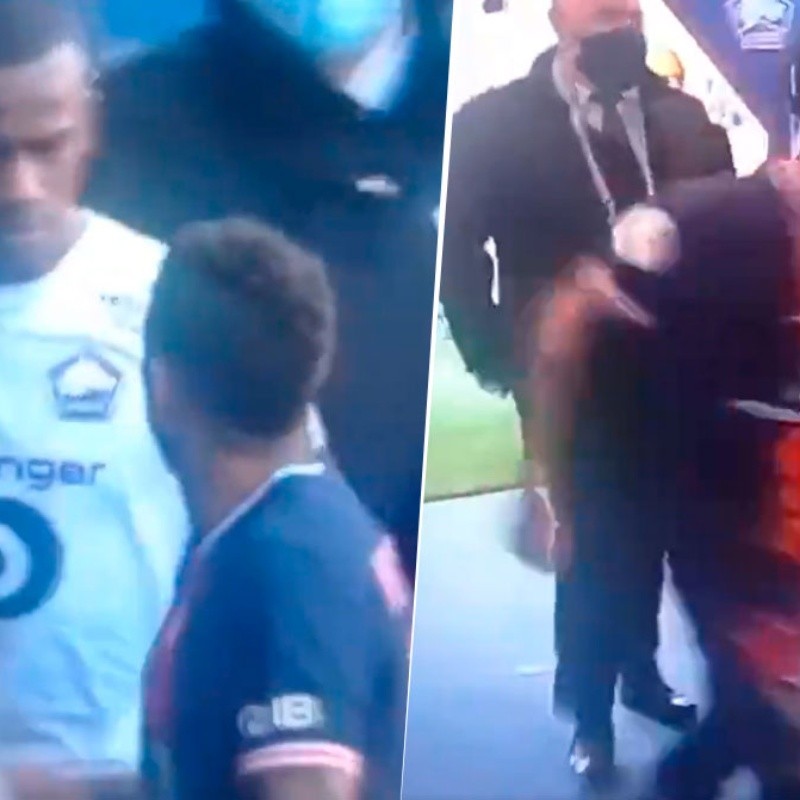 Neymar como nunca: quiso agarrarse a los golpes en el túnel del estadio del PSG