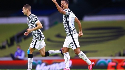 Giovani celebra el gol que puso en ventaja a las Águilas.