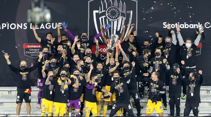 Tigres UANL celebrate after winning the 2020 CONCACAF Champions League. (Getty)
