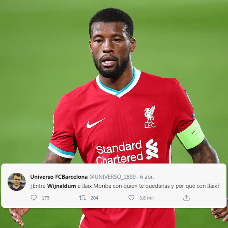 Wijnaldum fue furor en Twitter por las críticas de los fanáticos del Barcelona