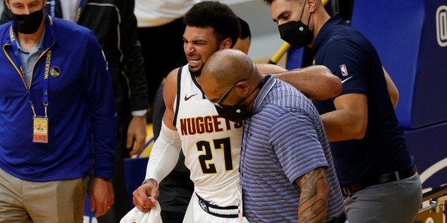 Video Jamal Murray injures his knee in the Denver Nuggets vs. Golden State Warriors NBA