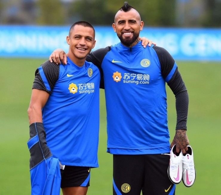 Alexis Sánchez y Arturo Vidal en Inter Alexis Sánchez y Arturo Vidal en Inter
