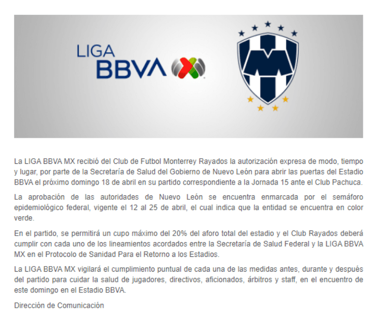 Comunicado oficial del Gigante de Acero