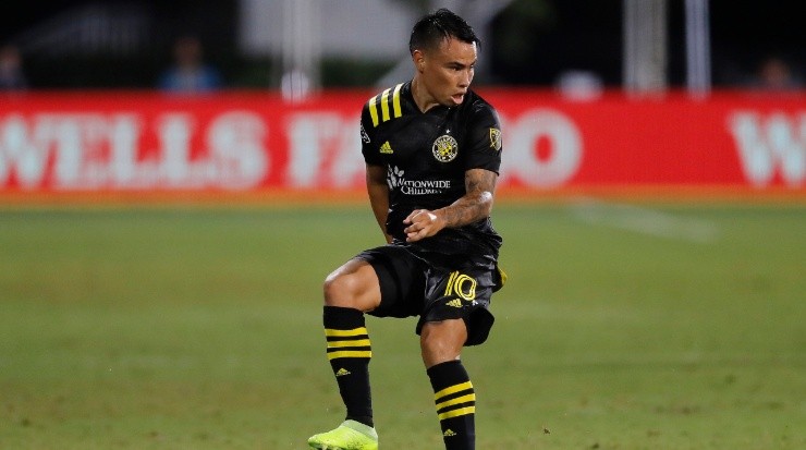 Lucas Zelarayan lifted the 2020 MLS Cup with Columbus (Getty).
