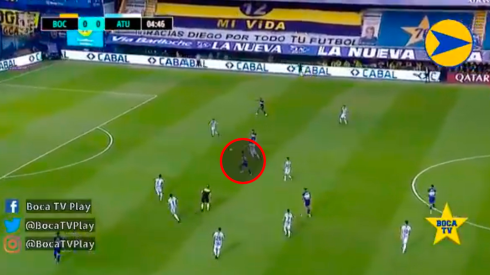 Es el BarceBoca: jugadón entre Almendra y Tevez para el primer gol de Medina en primera