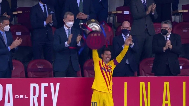 Video viral: la felicidad de Messi al levantar la Copa del Rey