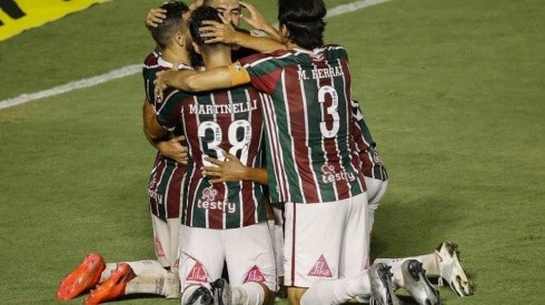 Jogadores do Fluminense festejando gol. (Foto: Getty Images)