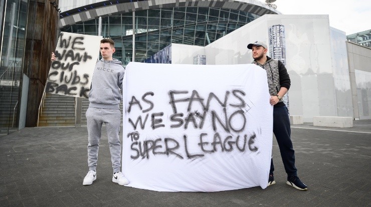 Many fans stood against the Super League initiative (Getty).
