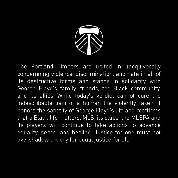 Portland Timbers sobre el caso George Floyd (@TimbersFC)