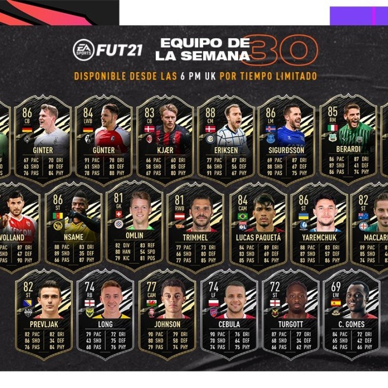 Equipo de la Semana 30 de FIFA 21, con nueva carta de Chicharito