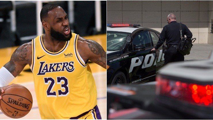 LeBron James y la Policía de Los Angeles (Fotos: Getty)