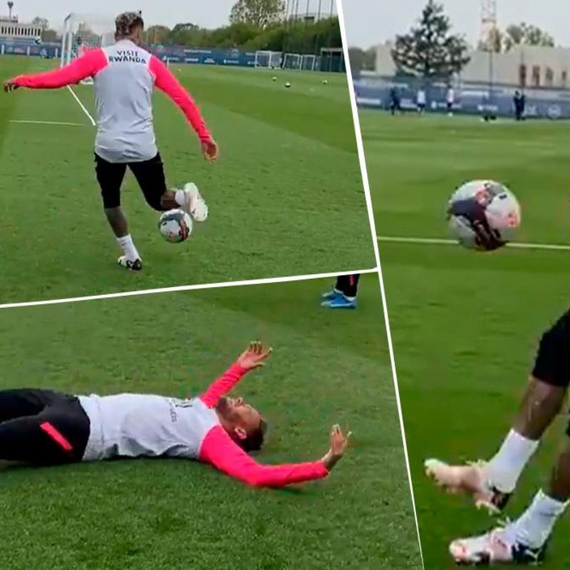 Video: Neymar, a pura magia, casi hace un golazo en el entrenamiento del PSG