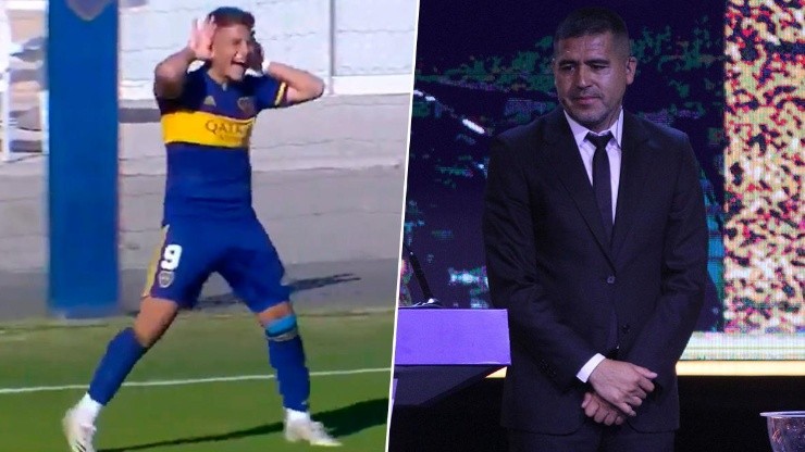 Video: festejó haciendo el 'Topo Gigio' con Riquelme en la tribuna