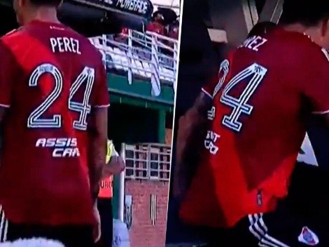 Video: Enzo Pérez se cayó entrando al banco de suplentes