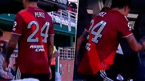 Video: Enzo Pérez se cayó entrando al banco de suplentes
