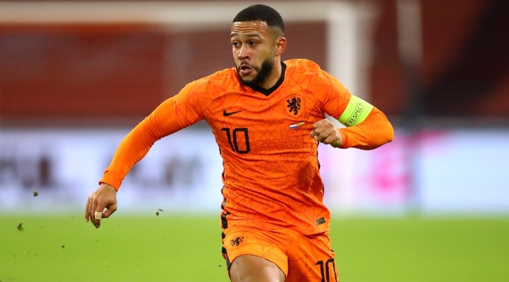 Memphis Depay of Lyon and Netherlands in action. (Getty)